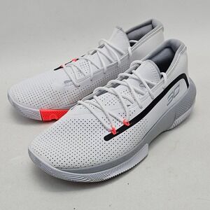 Under Armour SC 3Zero IV Basketball Shoes Mens 10 White Gray Black 3022048-100